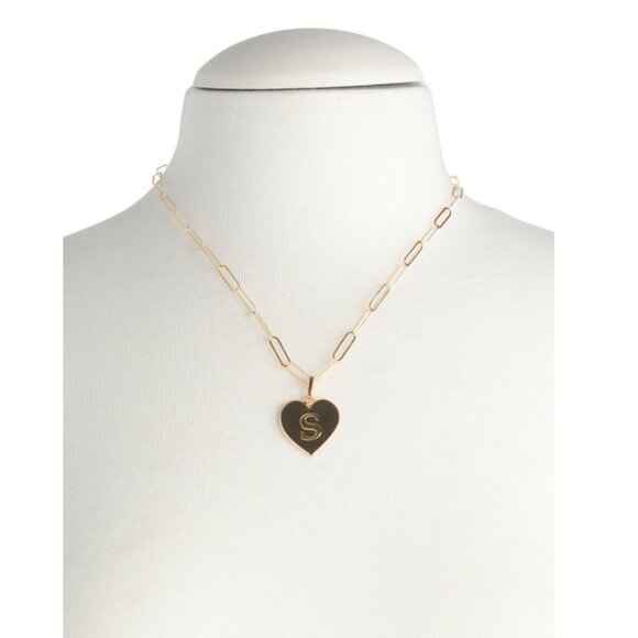 MILOR SILVER  Italy 18kt Gold Plated Sterling Silver Initial Heart Necklace - Picture 2 of 2